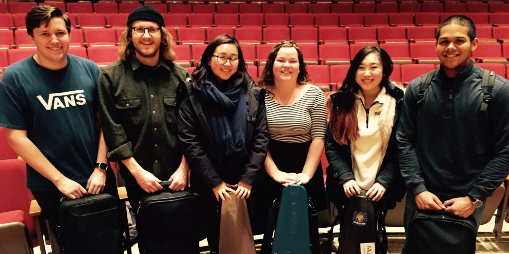 The NU Chamber Orchestra viola section.